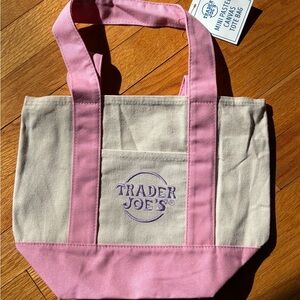 Pink and Cream mini pastel Canvas Tote Bag